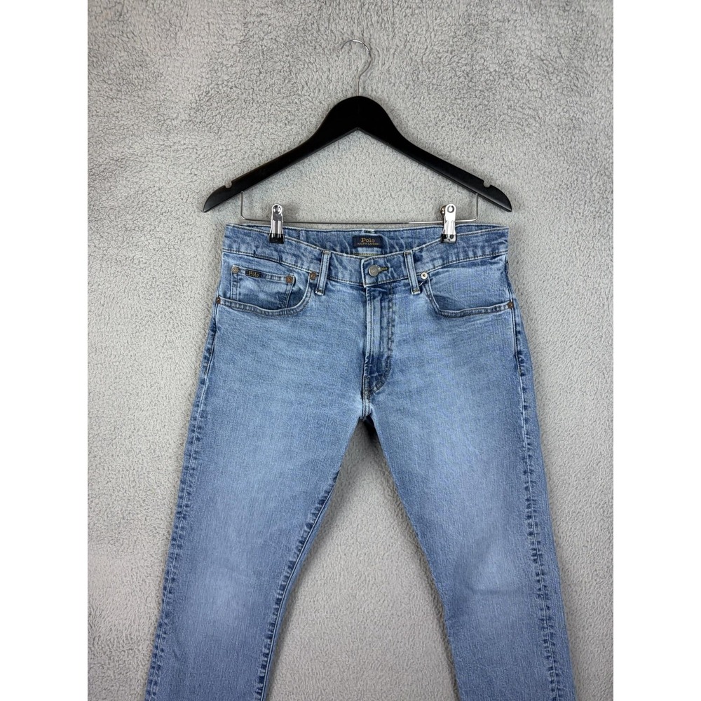 Polo Ralph Lauren Varick Slim Straight Jeans Mens 33x32 Blue Stretch Denim